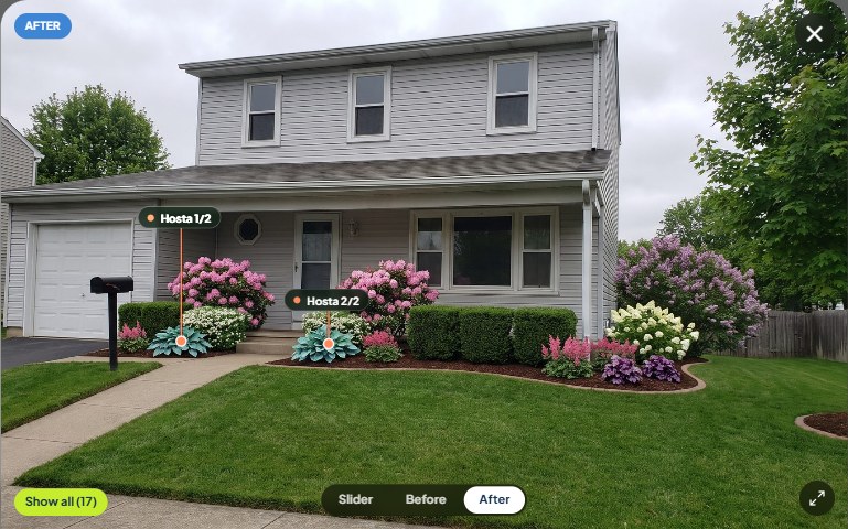 The same design showing only the two hosta markers