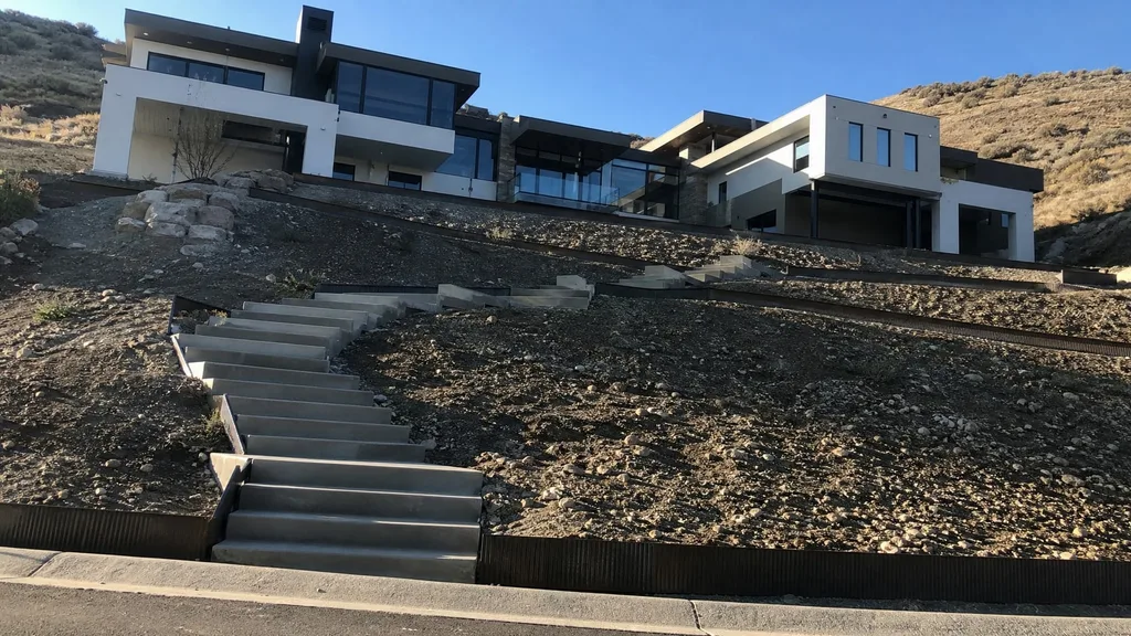 Boise foothills modern, fire-wise slope — the original photo
