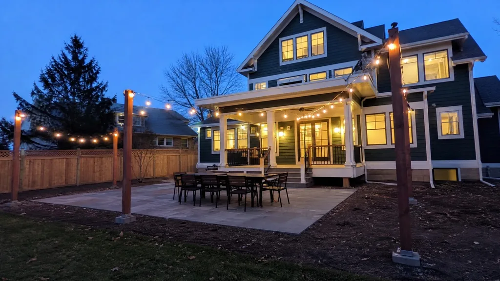 Chicago Craftsman, moonlit patio — the original photo
