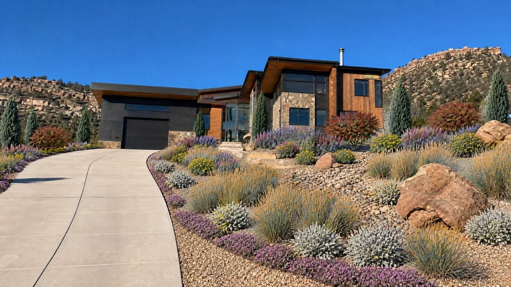 Colorado foothills modern, boulder garden — the finished design