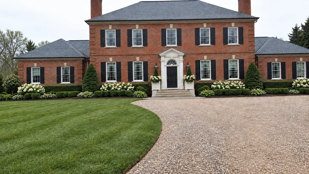 Georgian manor, clipped formal — the finished design