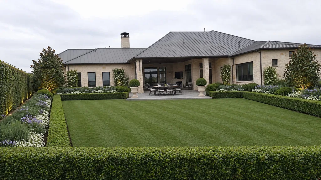 Hill Country limestone house, fragrant garden — the finished design
