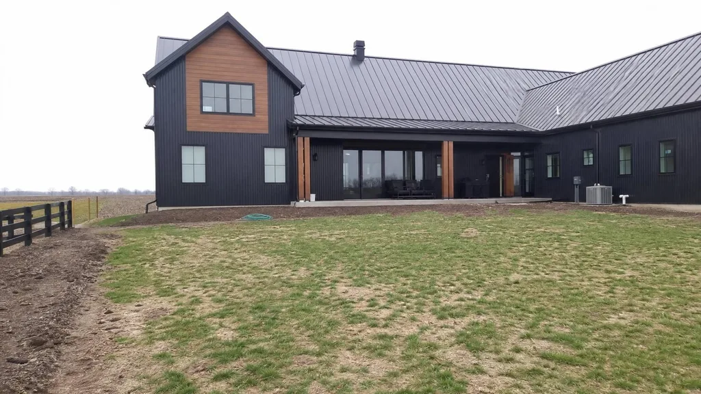 Iowa modern farmhouse, native prairie — the original photo