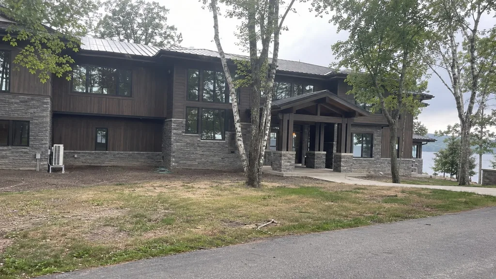 Lake house, woodland shade — the original photo