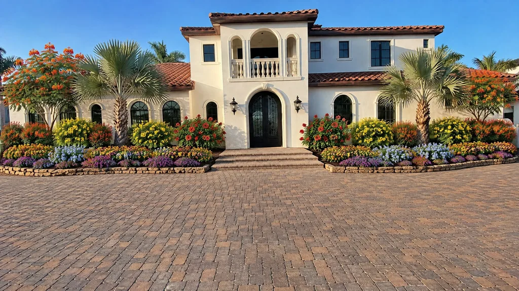 McAllen Spanish Colonial, entry court — the finished design
