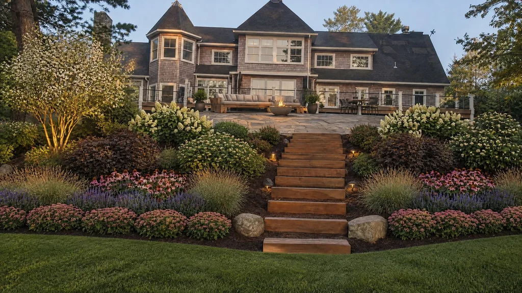 Michigan lake cottage, steps to the water — the finished design