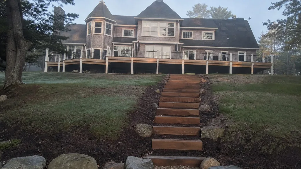 Michigan lake cottage, steps to the water — the original photo