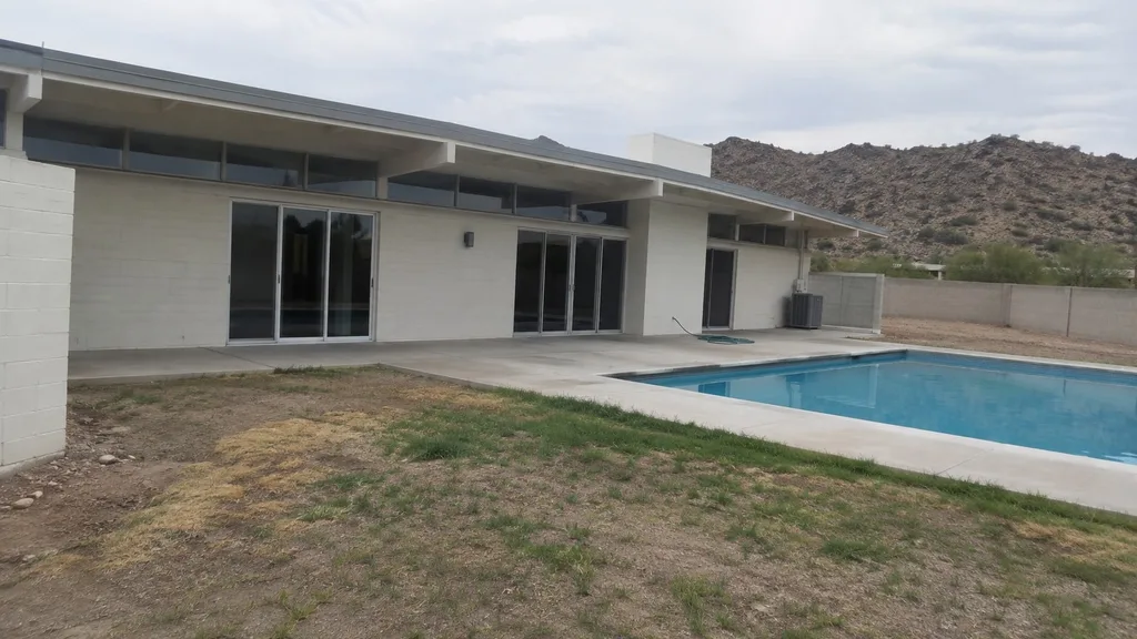 Mid-century desert house, pool garden — the original photo