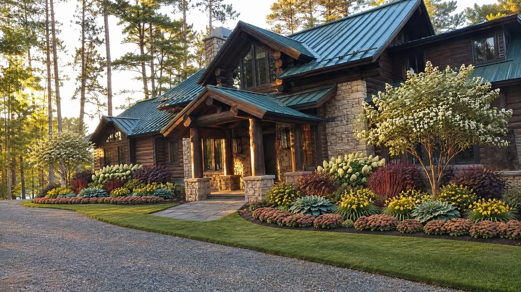 Minnesota lake house, entry borders — the finished design