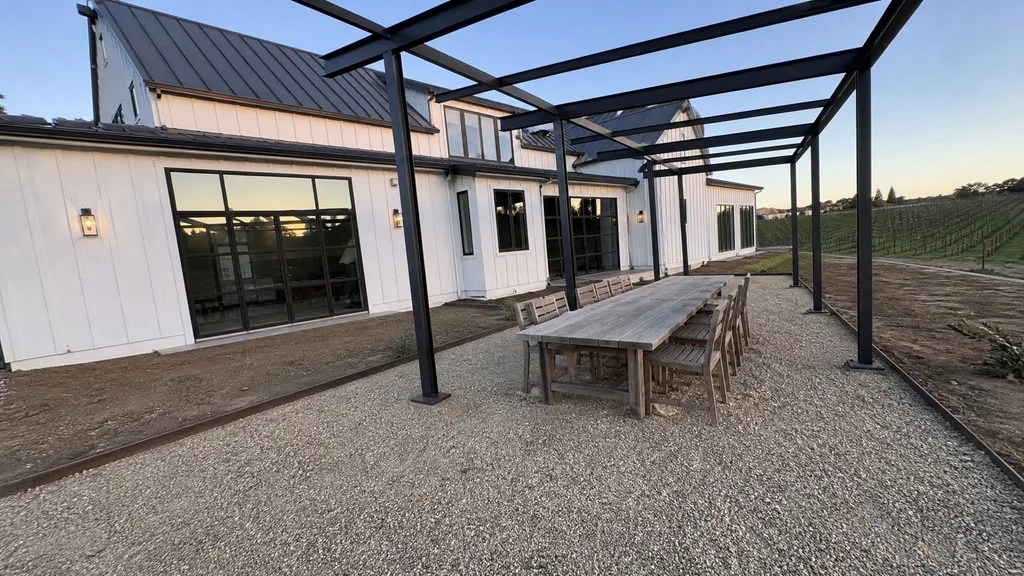 Paso Robles farmhouse, pergola terrace — the original photo