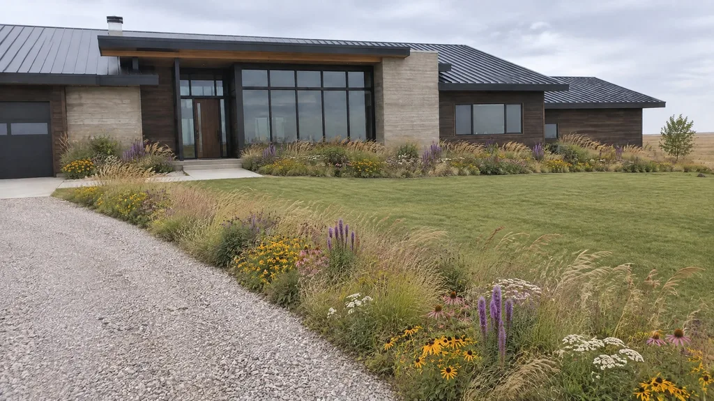 Plains ranch house, prairie meadow — the finished design