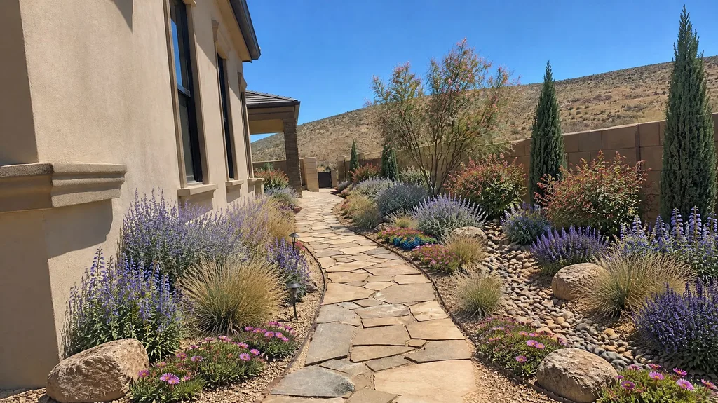 Reno desert ranch, side path — the finished design