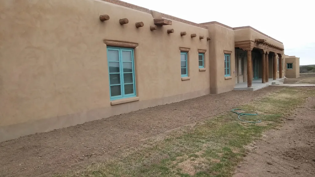 Territorial adobe, dry garden — the original photo