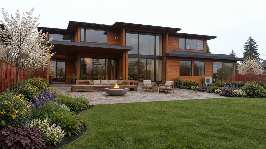 Seattle contemporary, native woodland garden — the finished design