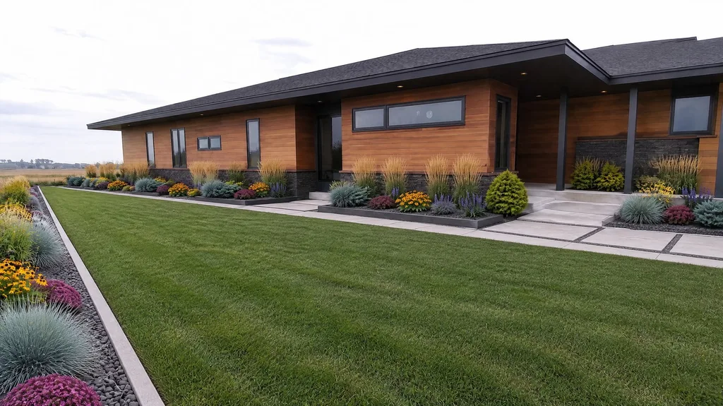 Wisconsin prairie modern, foundation bed — the finished design