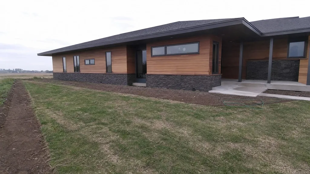 Wisconsin prairie modern, foundation bed — the original photo