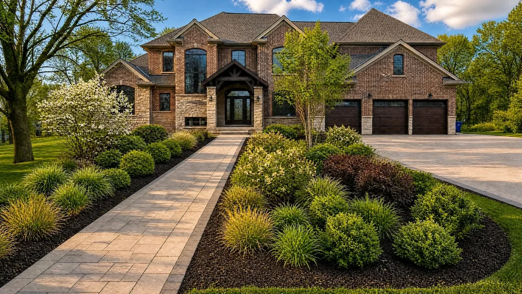 A native landscape rendered by YardRemake on a sample home