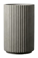 Fluted Column Planter, Grey