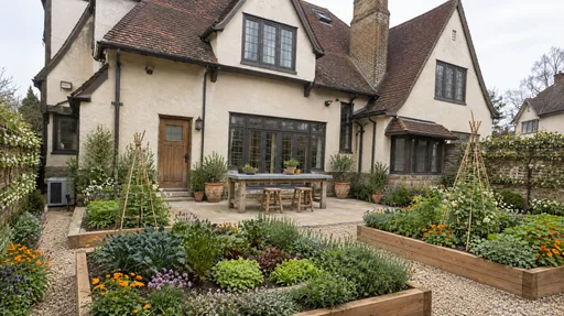 Arts and Crafts house, kitchen garden