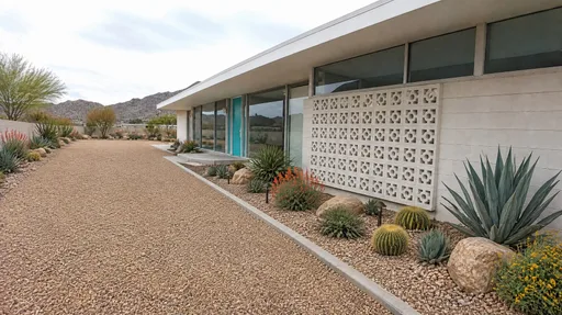Breeze-block desert modern, agave bed