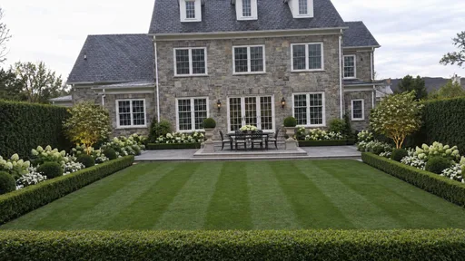Fieldstone colonial, formal garden room