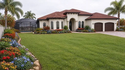 Florida Mediterranean, queen palms