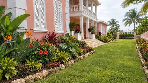 Island estate, tropical entry bed