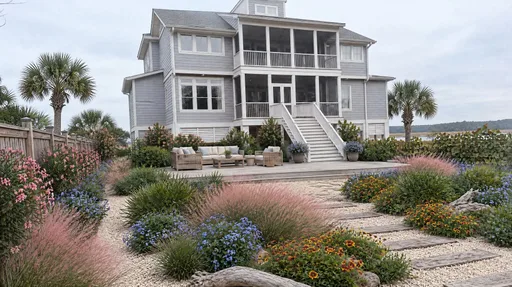 Lowcountry beach house, palmetto garden