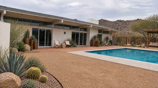 Mid-century desert house, pool garden