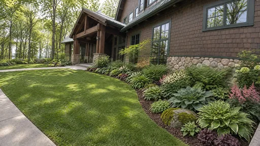 Mountain lodge, shade border