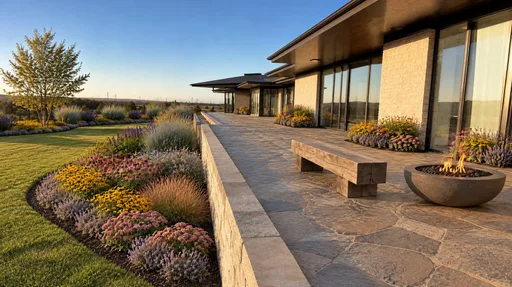 Nebraska prairie modern, terrace border