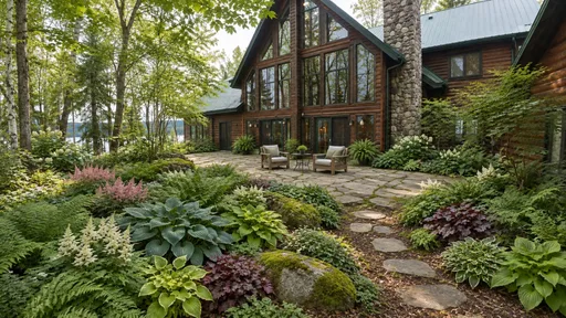 North-woods lodge, shade garden