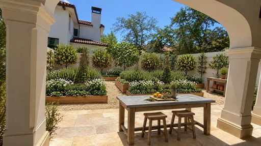 San Antonio courtyard, citrus and herbs