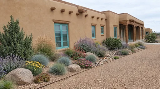 Territorial adobe, dry garden