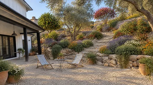 Santa Ynez ranch, hillside garden