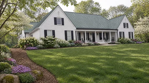 Tennessee farmhouse, dogwood border