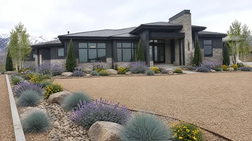 Utah mountain modern, aspen and gravel