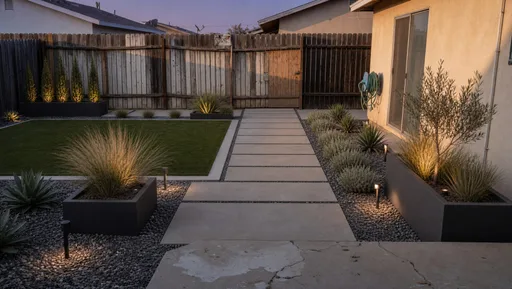 Bare backyard, modern rebuild