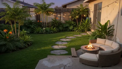 Bare backyard, tropical rebuild