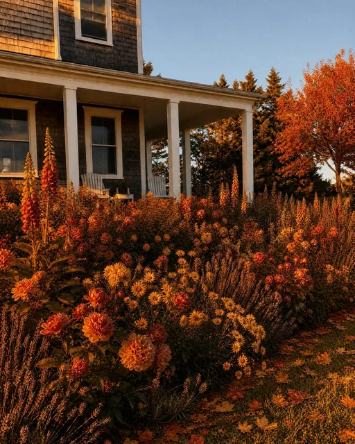 Cottage garden in fall — AI-designed yard