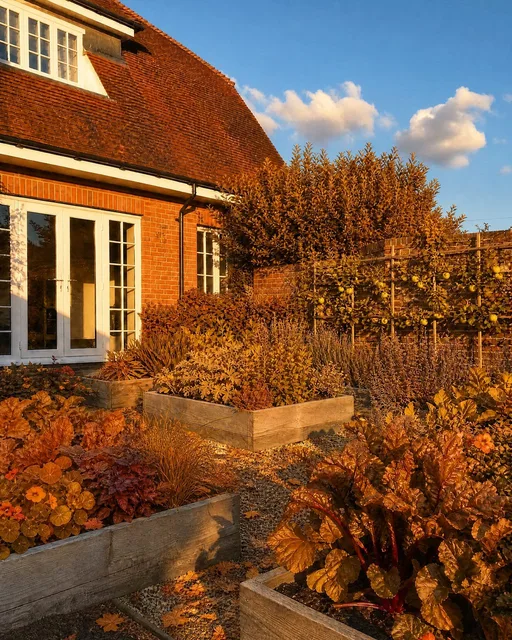 Edible garden in fall — AI-designed yard