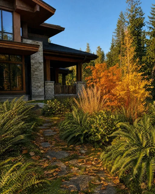 Pacific NW native in fall — AI-designed yard