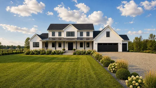 Modern Farmhouse style, rendered on a sample home