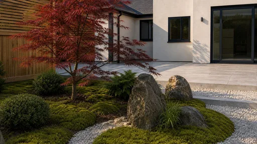 Japanese style, beside the steps