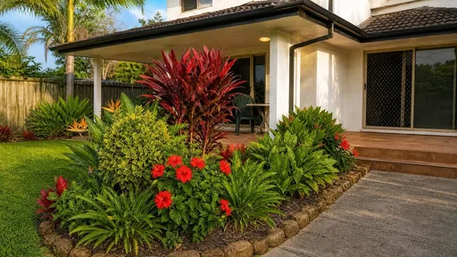 Tropical style, beside the steps