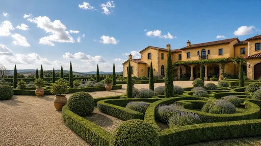 Tuscan style, across the beds