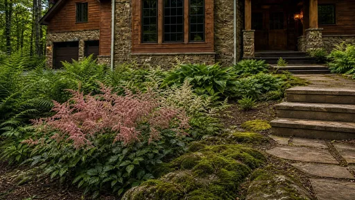 Woodland style, beside the steps