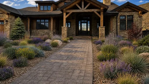 Xeriscape style, from the path